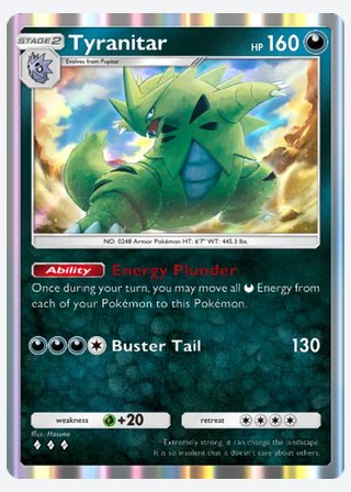 Tyranitar — catalogusbeeld