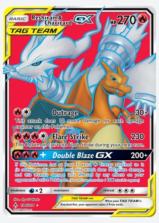 Reshiram & Charizard GX — catalogusbeeld