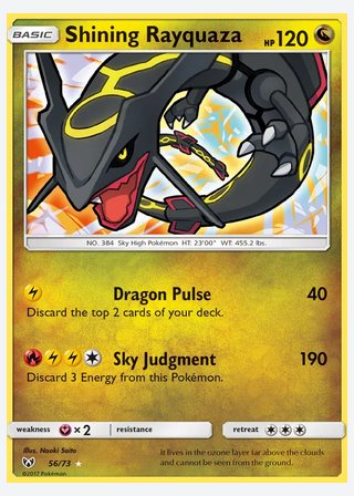 Shining Rayquaza — catalogusbeeld
