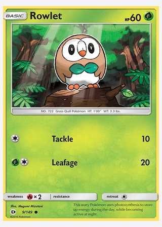 Rowlet — catalogusbeeld