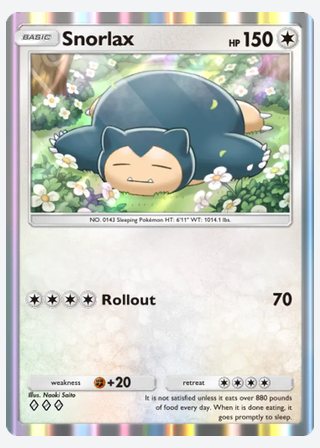 Snorlax — catalogusbeeld