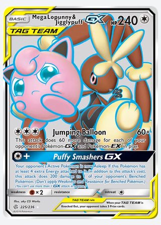 Mega Lopunny & Jigglypuff GX — catalogusbeeld
