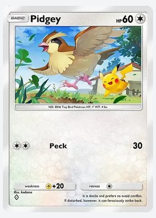 Pidgey — catalogusbeeld