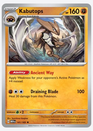Kabutops — catalogusbeeld