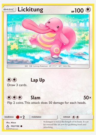 Lickitung — catalogusbeeld