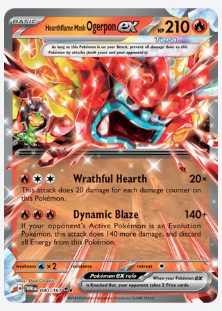 Hearthflame Mask Ogerpon ex — catalogusbeeld