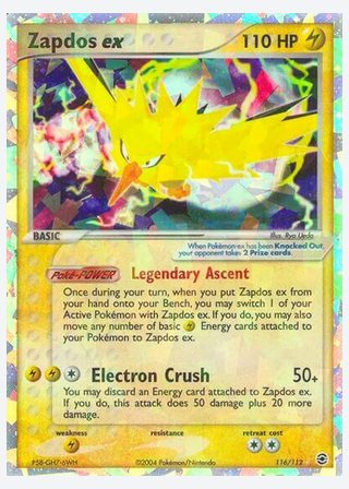 Zapdos ex — catalogusbeeld