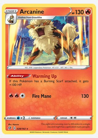 Arcanine — catalogusbeeld