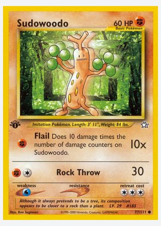 Sudowoodo — catalogusbeeld