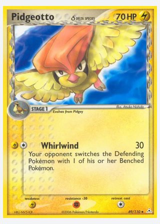 Pidgeotto δ — catalogusbeeld