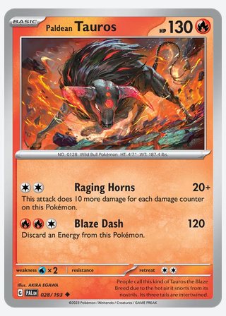 Paldean Tauros — catalogusbeeld