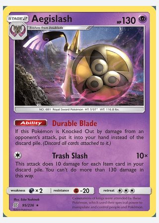 Aegislash — catalogusbeeld