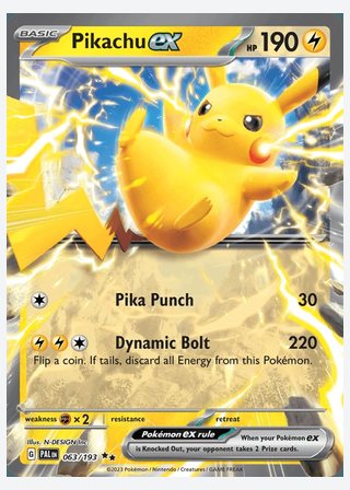 Pikachu ex — catalogusbeeld