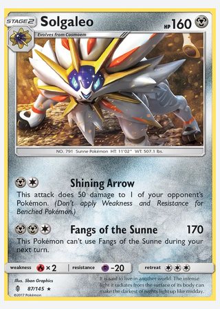 Solgaleo — catalogusbeeld
