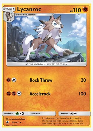 Lycanroc — catalogusbeeld