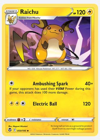 Raichu — catalogusbeeld