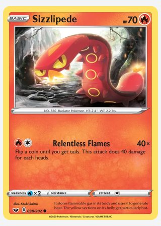 Sizzlipede — catalogusbeeld