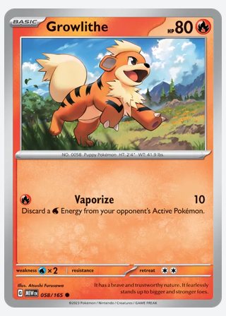 Growlithe — catalogusbeeld