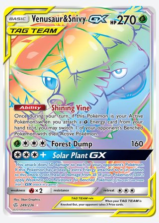Venusaur & Snivy GX — catalogusbeeld
