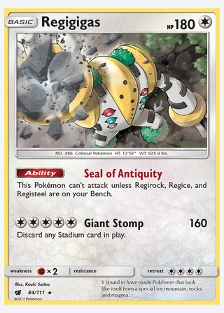 Regigigas — catalogusbeeld