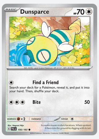 Dunsparce — catalogusbeeld