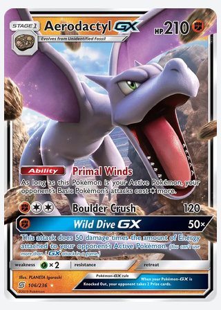 Aerodactyl GX — catalogusbeeld