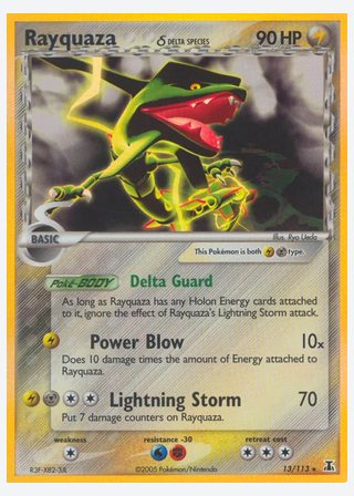 Rayquaza δ — catalogusbeeld