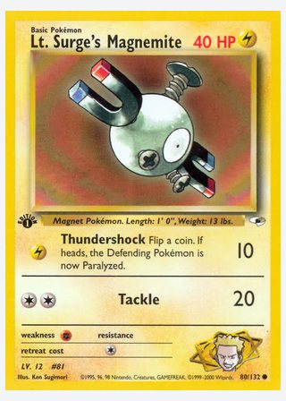 Lt. Surge's Magnemite — catalogusbeeld