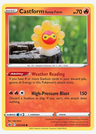 Castform Sunny Form — catalogusbeeld