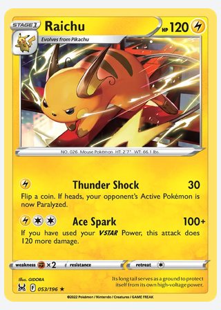 Raichu — catalogusbeeld