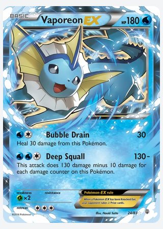 Vaporeon EX — catalogusbeeld