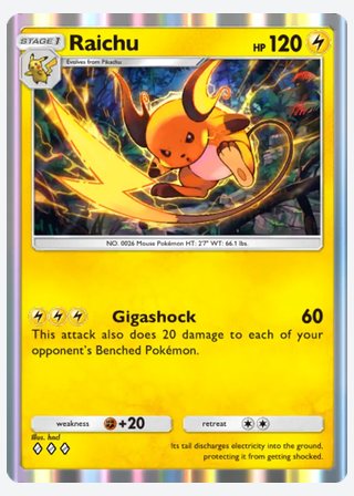 Raichu — catalogusbeeld