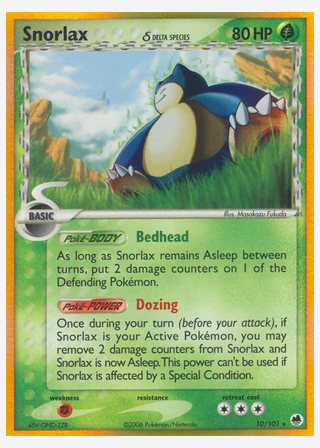 Snorlax δ — catalogusbeeld