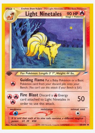 Light Ninetales — catalogusbeeld