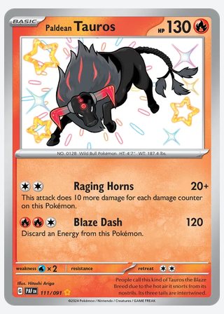 Paldean Tauros — catalogusbeeld