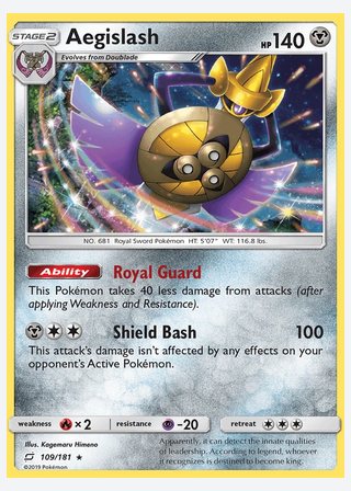 Aegislash — catalogusbeeld
