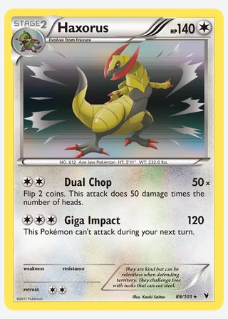 Haxorus — catalogusbeeld