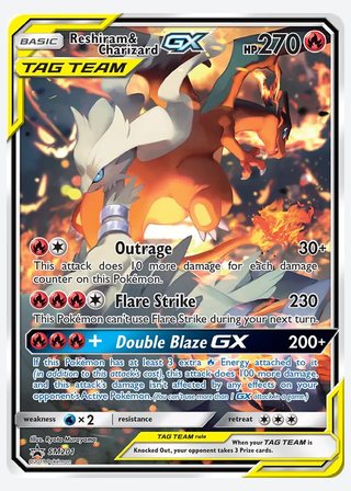 Reshiram & Charizard GX — catalogusbeeld