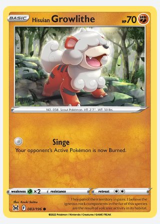 Hisuian Growlithe — catalogusbeeld