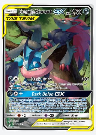 Greninja & Zoroark GX — catalogusbeeld