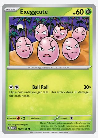 Exeggcute — catalogusbeeld