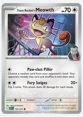 Team Rocket's Meowth — catalogusbeeld