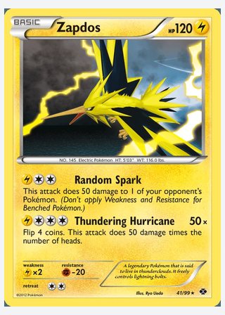 Zapdos — catalogusbeeld
