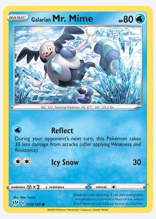 Galarian Mr. Mime — catalogusbeeld