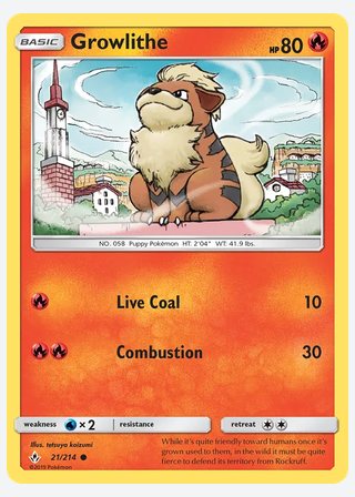 Growlithe — catalogusbeeld