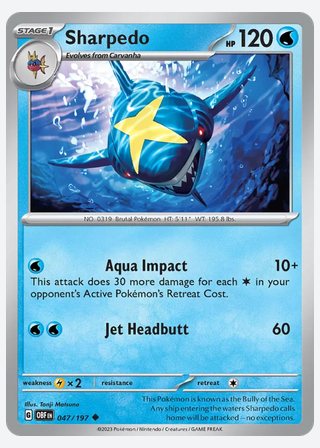 Sharpedo — catalogusbeeld