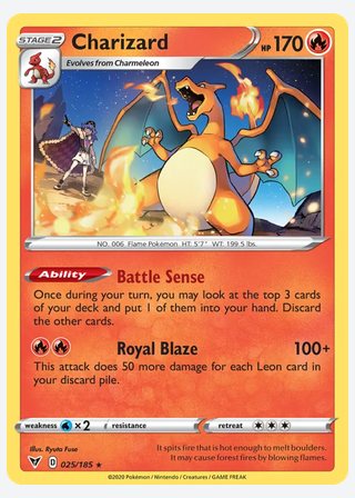 Charizard — catalogusbeeld