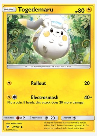 Togedemaru — catalogusbeeld
