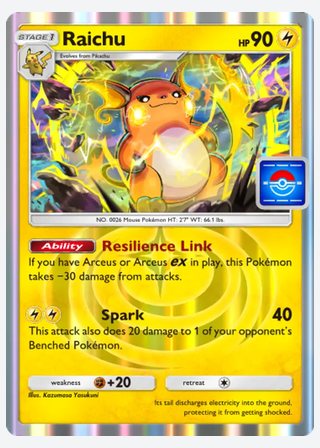Raichu — catalogusbeeld