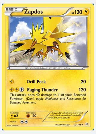 Zapdos — catalogusbeeld
